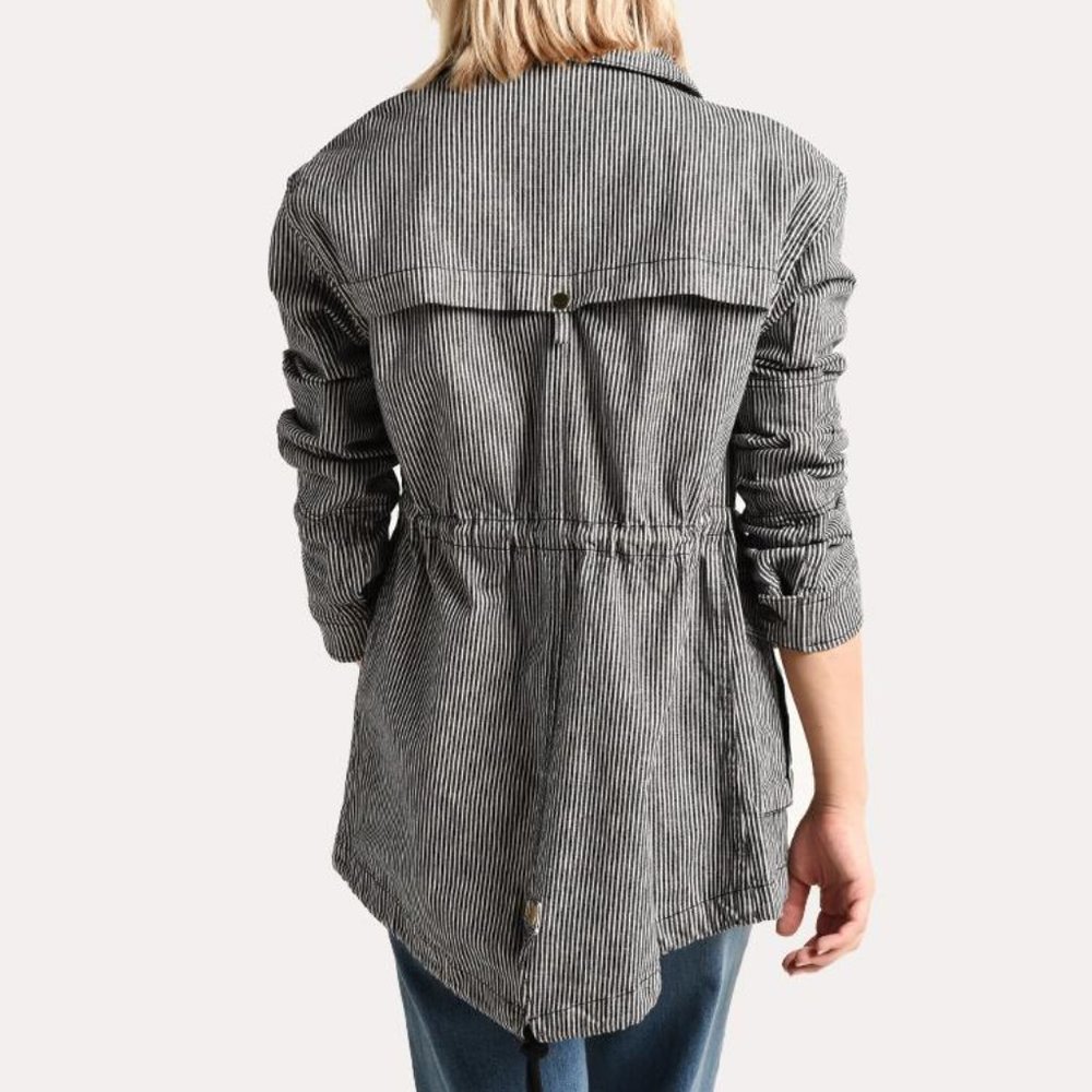 Anthony Thomas Melillo ATM WOMEN'S RAILROAD STRIPE FIELD JACKET SIZE SMALL